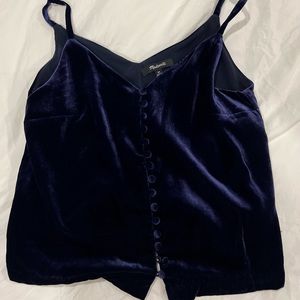 Petite velvet camisole top